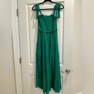 Green Maxi Dress with Ties